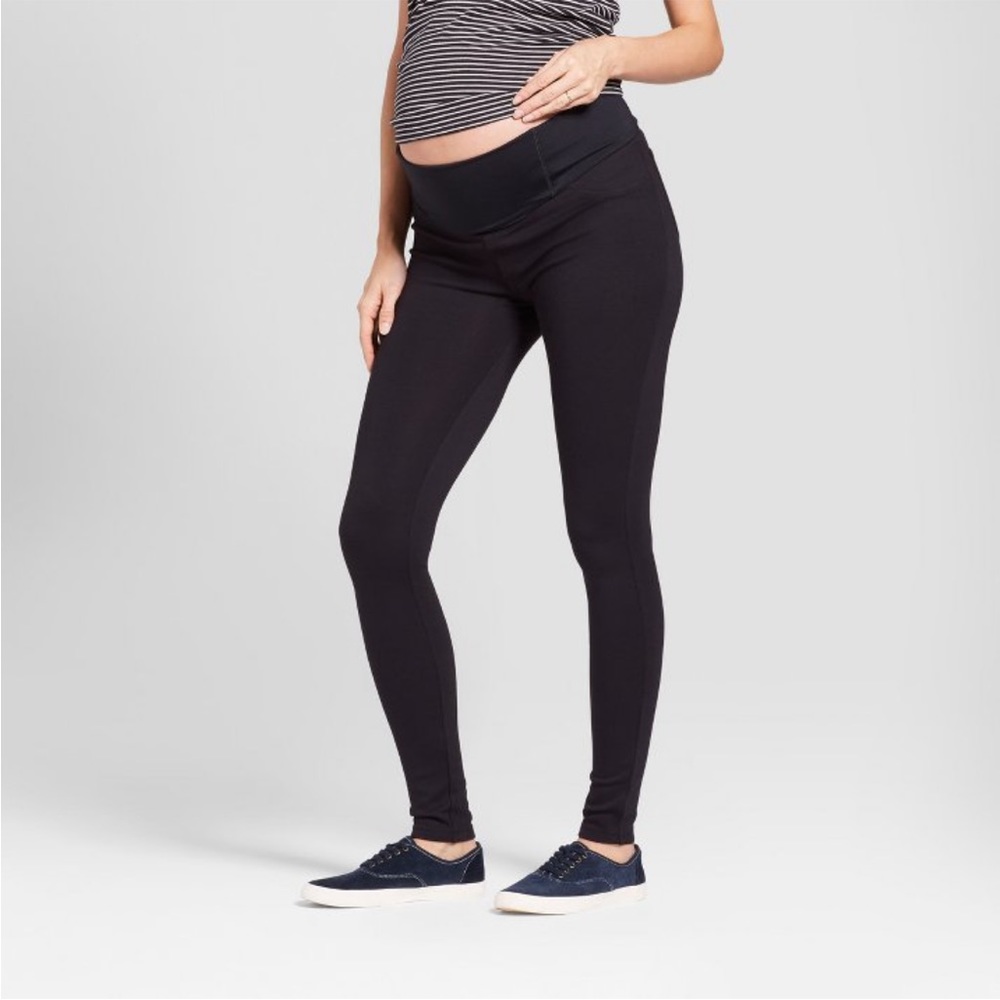 ISABEL Black Maternity Stretch Pants with Pockets Skinny Leggings Size L